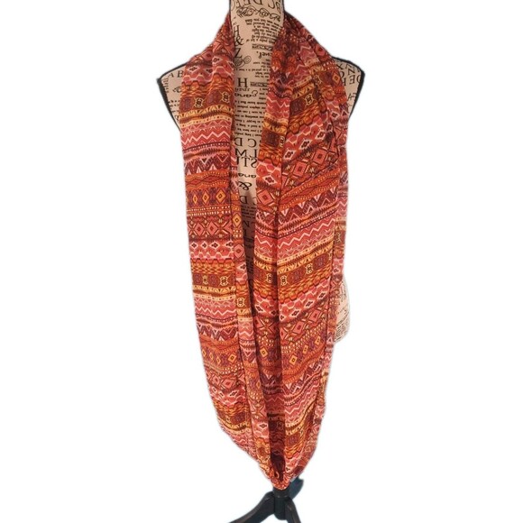 Womens Infinity Scarf Chic Boho Aztec Global Style Warm Color Way Lightweight - Picture 3 of 7
